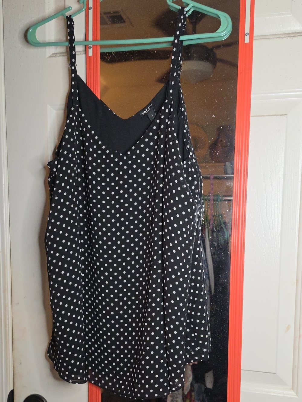 torrid Black and White Polka Dot Spaghetti Strap Cami